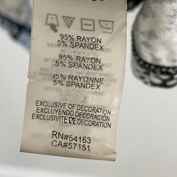 Calvin Klein Womens Plus 3X Black White Snake Print Zip Front Blouse Shirt Top - Picture 4 of 8